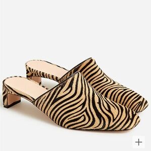 NWT J. Crew Layla Mule Heels in Calf Hair, Size 8.5